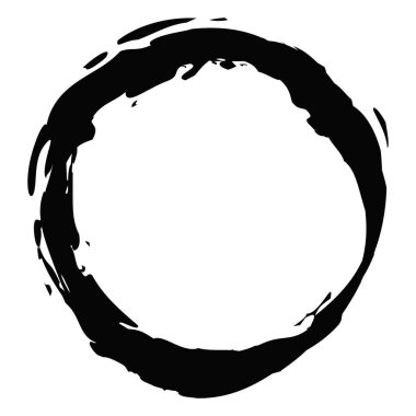 Boya fırçası, fırça darbesi, grunge doku dairesi. Çamurlu, lekeli sıvı, sıvı lekesi, sıçrama, sıçrama etkisi.