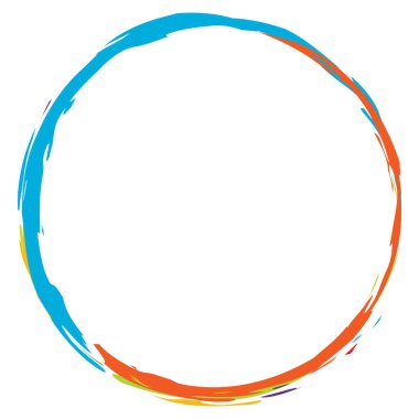 Boya fırçası, fırça darbesi, grunge doku dairesi. Çamurlu, lekeli sıvı, sıvı lekesi, sıçrama, sıçrama etkisi.