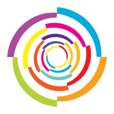 Soyut ciküler geometrik çember vektör tasarım ögesi