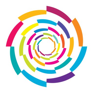 Soyut ciküler geometrik çember vektör tasarım ögesi