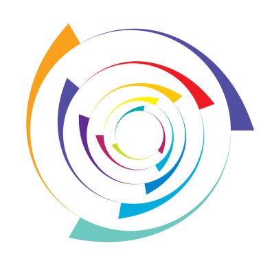 Soyut ciküler geometrik çember vektör tasarım ögesi