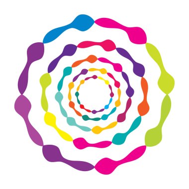 Soyut ciküler geometrik çember vektör tasarım ögesi