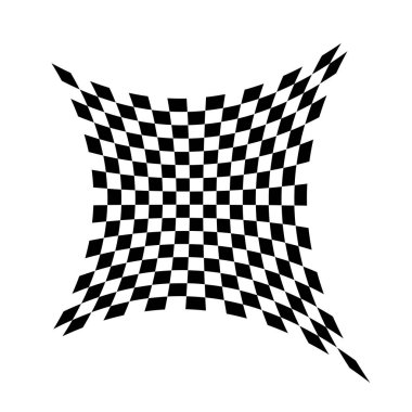 Damalı, kare desenli element. Yarış, yarış, bitiş bayrağı. Satranç tahtası, dama tahtası şekil vektörü - stok vektör illüstrasyonu, klip sanatları grafikleri