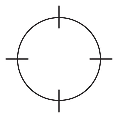 Nişan al, hedef al, nişan al, ikon. Bullseye için parçacık sembolü, nokta kavramları - stok vektör illüstrasyonu, klip sanatları grafikleri