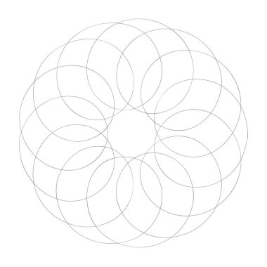 Soyut çember motifi. Mandala şekli, ikon. Yuvarlak süs, süs, dekorasyon sembolü, element