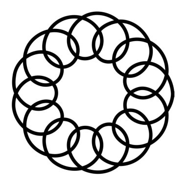 Soyut çember motifi. Mandala şekli, ikon. Yuvarlak süs, süs, dekorasyon sembolü, element