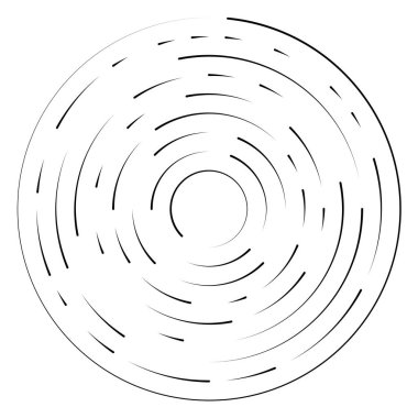 Rastgele dairesel çizgiler. Soyut geometrik çember vektör elemanı. Patlama, spiral, girdap etkisi
