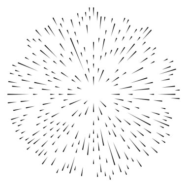 Rastgele dairesel çizgiler. Soyut geometrik çember vektör elemanı. Patlama, spiral, girdap etkisi