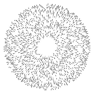 Rastgele dairesel çizgiler. Soyut geometrik çember vektör elemanı. Patlama, spiral, girdap etkisi