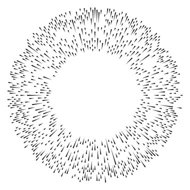 Rastgele dairesel çizgiler. Soyut geometrik çember vektör elemanı. Patlama, spiral, girdap etkisi