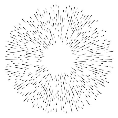 Rastgele dairesel çizgiler. Soyut geometrik çember vektör elemanı. Patlama, spiral, girdap etkisi