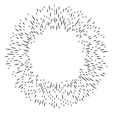 Rastgele dairesel çizgiler. Soyut geometrik çember vektör elemanı. Patlama, spiral, girdap etkisi
