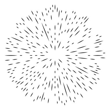 Rastgele dairesel çizgiler. Soyut geometrik çember vektör elemanı. Patlama, spiral, girdap etkisi