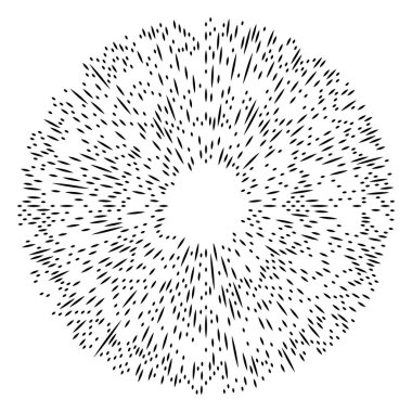 Rastgele dairesel çizgiler. Soyut geometrik çember vektör elemanı. Patlama, spiral, girdap etkisi