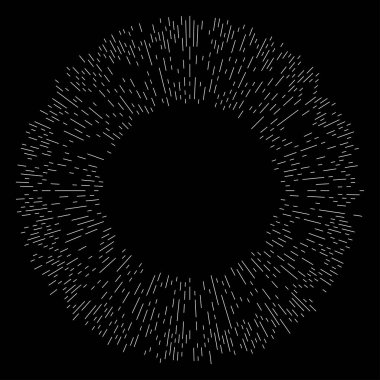 Rastgele dairesel çizgiler. Soyut geometrik çember vektör elemanı. Patlama, spiral, girdap etkisi