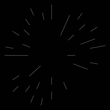 Rastgele dairesel çizgiler. Soyut geometrik çember vektör elemanı. Patlama, spiral, girdap etkisi