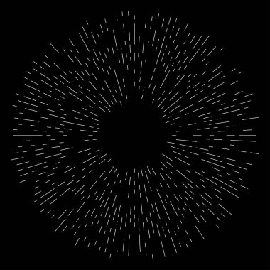 Rastgele dairesel çizgiler. Soyut geometrik çember vektör elemanı. Patlama, spiral, girdap etkisi