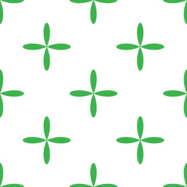 Basit yeşil çiçekler, pürüzsüz yapraklar, tekrarlanabilir desenler, arka plan. Doğa, ekoloji, botanik ve bahçecilik konsepti. Çiçek siluetleri, semboller ve motifler tekrarlanan doku. Stock vektör illüstrasyonu, klip- art grafikleri