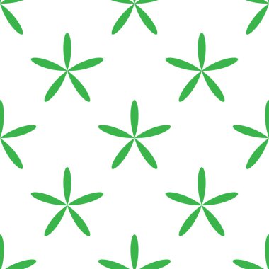 Basit yeşil çiçekler, pürüzsüz yapraklar, tekrarlanabilir desenler, arka plan. Doğa, ekoloji, botanik ve bahçecilik konsepti. Çiçek siluetleri, semboller ve motifler tekrarlanan doku. Stock vektör illüstrasyonu, klip- art grafikleri