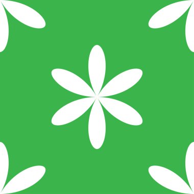 Basit yeşil çiçekler, pürüzsüz yapraklar, tekrarlanabilir desenler, arka plan. Doğa, ekoloji, botanik ve bahçecilik konsepti. Çiçek siluetleri, semboller ve motifler tekrarlanan doku. Stock vektör illüstrasyonu, klip- art grafikleri