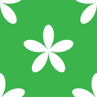 Basit yeşil çiçekler, pürüzsüz yapraklar, tekrarlanabilir desenler, arka plan. Doğa, ekoloji, botanik ve bahçecilik konsepti. Çiçek siluetleri, semboller ve motifler tekrarlanan doku. Stock vektör illüstrasyonu, klip- art grafikleri