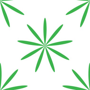 Basit yeşil çiçekler, pürüzsüz yapraklar, tekrarlanabilir desenler, arka plan. Doğa, ekoloji, botanik ve bahçecilik konsepti. Çiçek siluetleri, semboller ve motifler tekrarlanan doku. Stock vektör illüstrasyonu, klip- art grafikleri