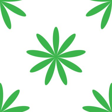 Basit yeşil çiçekler, pürüzsüz yapraklar, tekrarlanabilir desenler, arka plan. Doğa, ekoloji, botanik ve bahçecilik konsepti. Çiçek siluetleri, semboller ve motifler tekrarlanan doku. Stock vektör illüstrasyonu, klip- art grafikleri