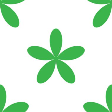 Basit yeşil çiçekler, pürüzsüz yapraklar, tekrarlanabilir desenler, arka plan. Doğa, ekoloji, botanik ve bahçecilik konsepti. Çiçek siluetleri, semboller ve motifler tekrarlanan doku. Stock vektör illüstrasyonu, klip- art grafikleri