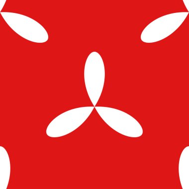 Basit kırmızı çiçekler, pürüzsüz yapraklar, tekrarlanabilir desenler, arka plan. Doğa, ekoloji, botanik ve bahçecilik konsepti. Çiçek siluetleri, semboller ve motifler tekrarlanan doku. Stock vektör illüstrasyonu, klip- art grafikleri