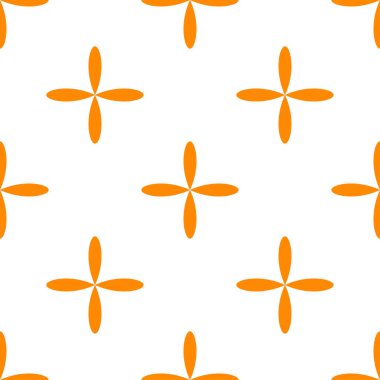 Sade turuncu, sarı çiçekler, pürüzsüz yapraklar, tekrarlanabilir desenler, arka plan. Doğa, ekoloji, botanik ve bahçecilik konsepti. Çiçek siluetleri, semboller ve motifler tekrarlanan doku. Stock vektör illüstrasyonu, klip- art grafikleri