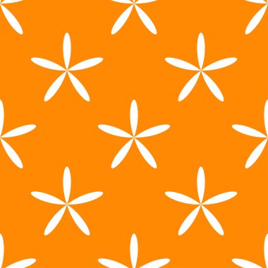 Sade turuncu, sarı çiçekler, pürüzsüz yapraklar, tekrarlanabilir desenler, arka plan. Doğa, ekoloji, botanik ve bahçecilik konsepti. Çiçek siluetleri, semboller ve motifler tekrarlanan doku. Stock vektör illüstrasyonu, klip- art grafikleri