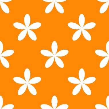 Sade turuncu, sarı çiçekler, pürüzsüz yapraklar, tekrarlanabilir desenler, arka plan. Doğa, ekoloji, botanik ve bahçecilik konsepti. Çiçek siluetleri, semboller ve motifler tekrarlanan doku. Stock vektör illüstrasyonu, klip- art grafikleri