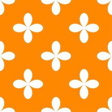 Sade turuncu, sarı çiçekler, pürüzsüz yapraklar, tekrarlanabilir desenler, arka plan. Doğa, ekoloji, botanik ve bahçecilik konsepti. Çiçek siluetleri, semboller ve motifler tekrarlanan doku. Stock vektör illüstrasyonu, klip- art grafikleri