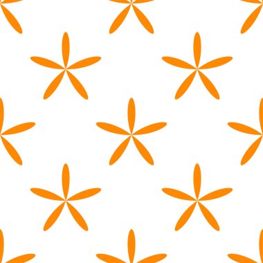 Sade turuncu, sarı çiçekler, pürüzsüz yapraklar, tekrarlanabilir desenler, arka plan. Doğa, ekoloji, botanik ve bahçecilik konsepti. Çiçek siluetleri, semboller ve motifler tekrarlanan doku. Stock vektör illüstrasyonu, klip- art grafikleri