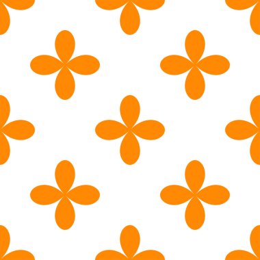 Sade turuncu, sarı çiçekler, pürüzsüz yapraklar, tekrarlanabilir desenler, arka plan. Doğa, ekoloji, botanik ve bahçecilik konsepti. Çiçek siluetleri, semboller ve motifler tekrarlanan doku. Stock vektör illüstrasyonu, klip- art grafikleri