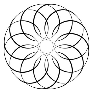 Soyut çember, dairesel geometrik grafik, ikon ve sembol. Radikal, konsantre element, logo şekli