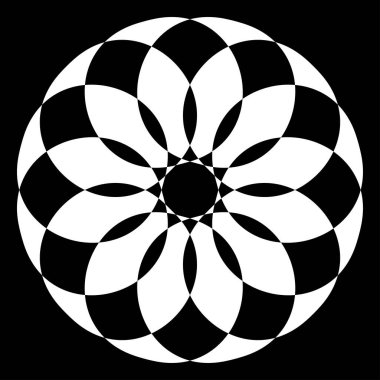 Soyut çember, dairesel geometrik grafik, ikon ve sembol. Radikal, konsantre element, logo şekli