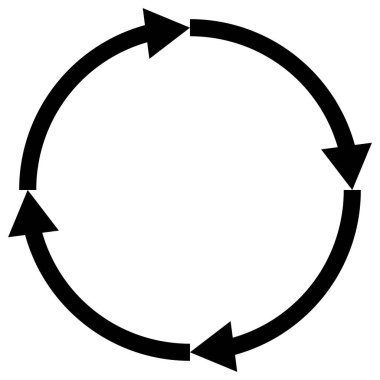 Dairesel, çember okları tekrarla, geri dönüşüm, döngü simgesi, sembol