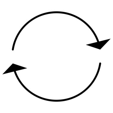 Döngüsel, daire şeklinde ok ögesi geri dönüşüm, güncelleme, yenile ve simgeyi yeniden yükle