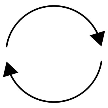 Döngüsel, daire şeklinde ok ögesi geri dönüşüm, güncelleme, yenile ve simgeyi yeniden yükle