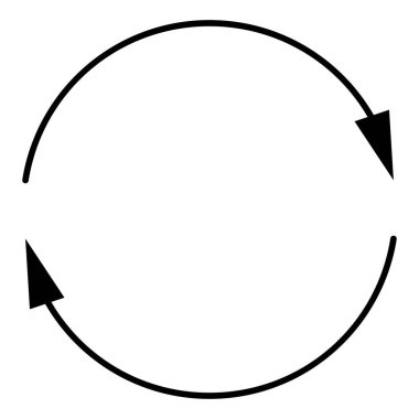 Döngüsel, daire şeklinde ok ögesi geri dönüşüm, güncelleme, yenile ve simgeyi yeniden yükle