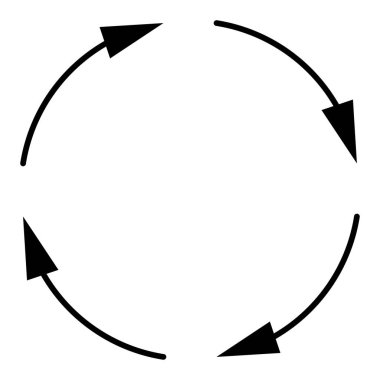Döngüsel, daire şeklinde ok ögesi geri dönüşüm, güncelleme, yenile ve simgeyi yeniden yükle