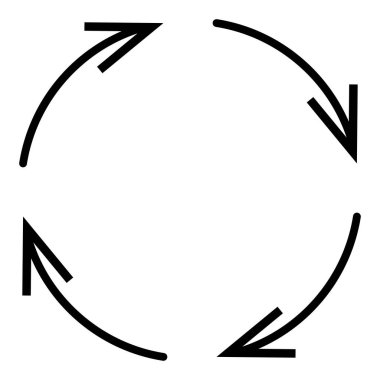 Döngüsel, daire şeklinde ok ögesi geri dönüşüm, güncelleme, yenile ve simgeyi yeniden yükle