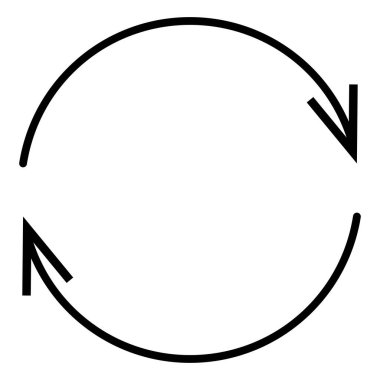 Döngüsel, daire şeklinde ok ögesi geri dönüşüm, güncelleme, yenile ve simgeyi yeniden yükle