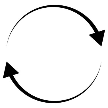 Döngüsel, daire şeklinde ok ögesi geri dönüşüm, güncelleme, yenile ve simgeyi yeniden yükle
