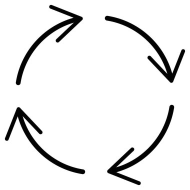 Döngüsel, daire şeklinde ok ögesi geri dönüşüm, güncelleme, yenile ve simgeyi yeniden yükle