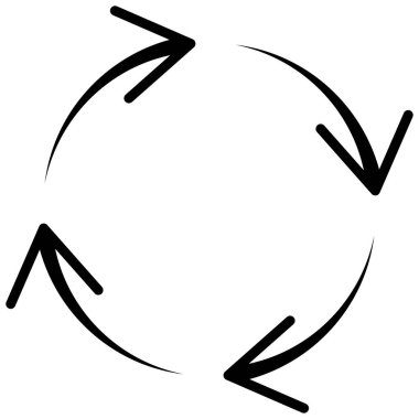 Döngüsel, daire şeklinde ok ögesi geri dönüşüm, güncelleme, yenile ve simgeyi yeniden yükle