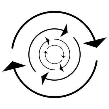 Döngüsel, daire şeklinde ok ögesi geri dönüşüm, güncelleme, yenile ve simgeyi yeniden yükle