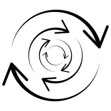 Döngüsel, daire şeklinde ok ögesi geri dönüşüm, güncelleme, yenile ve simgeyi yeniden yükle