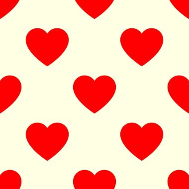 Kusursuz, tekrarlanabilir kalp şekli, ikon deseni, doku. Kalp ambalajı, ambalaj kağıdı arka planı